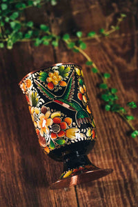 Mixing Glass Hand Painted Colibrí Negro