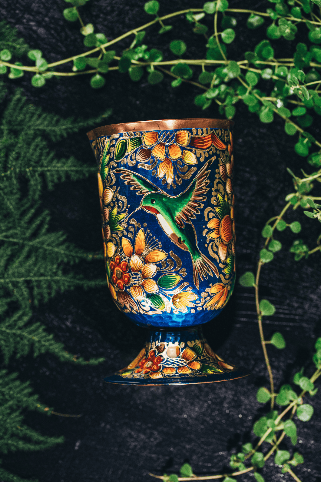 Mixing Glass « Hand Painted Colibrí Azul »