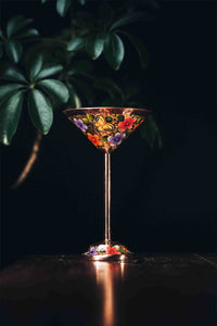 Hand Painted Martini Flores